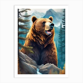 Bear In The Forest 1 Art Print