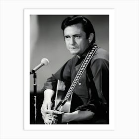 Johnny Cash Plays Guitar On Johnny Cash Show Art Print