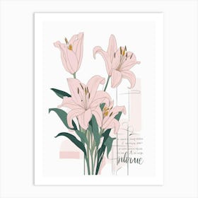 Pink Lilies Art Print
