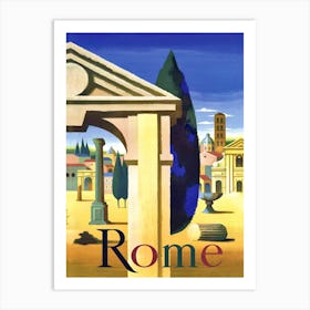 Rome, Vintage Travel Poster Art Print