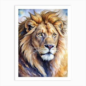 Majestic Lion Portrait Art Print