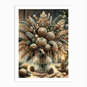 Enchanting Winter Floral Art Print