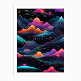 Abstract Psychedelic Landscape Art Print