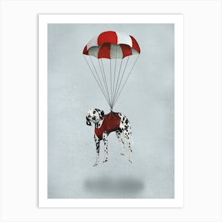 Dalmatian With Parachute Art Print