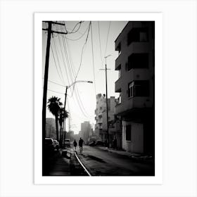 Tel Aviv, Israel, Mediterranean Black And White Photography Analogue 6 Art Print