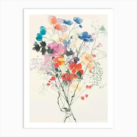 Gypsophila 2 Collage Flower Bouquet Art Print