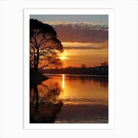 Sunset On The River Art Print