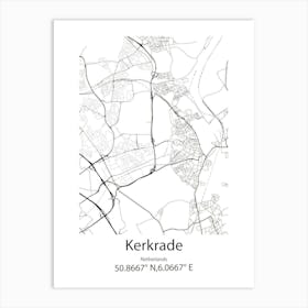 Kerkrade,Netherlands Minimalist Map Art Print