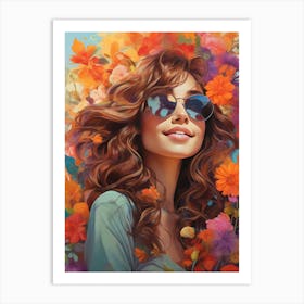 Girl With Flowers 11 Art Print