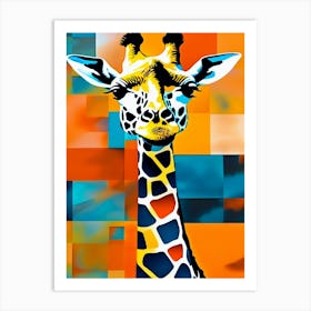 Colorful, Abstract Giraffe Art Print