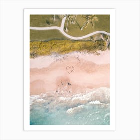 Aerial Valentine's Heart - Hawaii Beach Photography Art Print