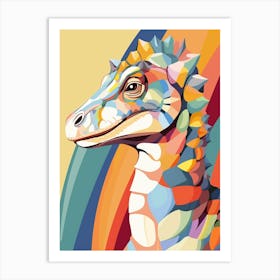 Colourful Dinosaur Parasaurolophus 1 Art Print