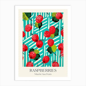 Marche Aux Fruits Raspberries Fruit Summer Illustration 2 Art Print