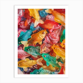 Swedish Fish Candy Sweets Retro Collage 2 Art Print