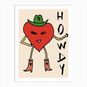 Howdy Cowgirl Art Print