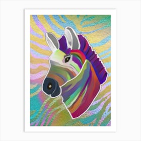 Pastel Zebra - Childs bedroom wall art  Art Print