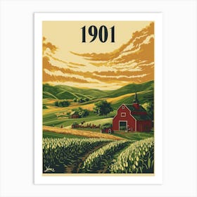 Aihrgdesign A Retro Poster Of A Peaceful 1901 Countryside Wit 7c70ddba 12d6 4c72 9d59 052e57826580 0 Art Print