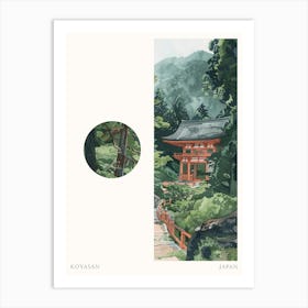 Koyasan Japan 3 Cut Out Travel Poster Art Print