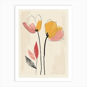 Lusaka Flower Market Boho Minimalist Style Art Print