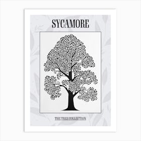 Sycamore Tree Simple Geometric Nature Stencil 11 Poster Art Print