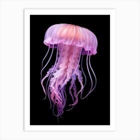 Mauve Stinger Jellyfish Simple Illustration 5 Art Print