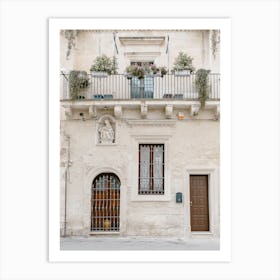 Balcony Of A Building, Italy Art Print