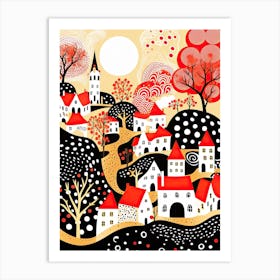 Prague, Illustration In The Style Of Pop Art 1 Art Print