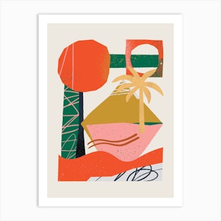 Abstract Beach Collage Art Print