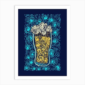 Arts and Crafts - Beer | Van Gogh | Beer Lover | Painting Beer | Funny | Drinking | Starry Night Art Print
