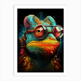 Lizard With Glasses Art Print