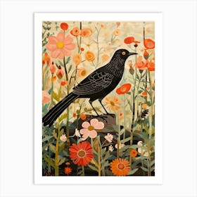 Blackbird 2 Detailed Bird Painting Art Print