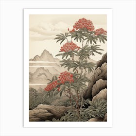 Japanese Skimmia Victorian Style 3 Art Print