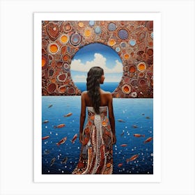 Default Australian Aboriginal Dot Painting Art Dreaming Of Fis 1 (2) Art Print