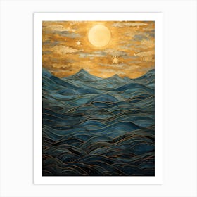 Sunset Over The Ocean Art Print