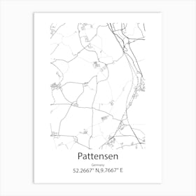 Pattensen,Germany Minimalist Map Art Print