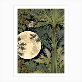 William Morris Moonlight In The Jungle 2 Art Print