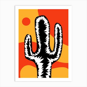 Black And White Cactus Art Print