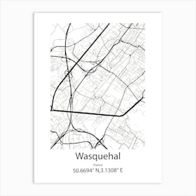 Wasquehal,France Minimalist Map Art Print