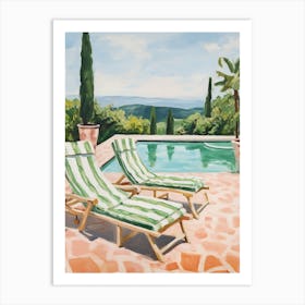 Sun Lounger By The Pool In Ibiza Spain 3 Art Print