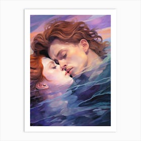 Kissing In The Water Art Print