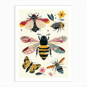 Colourful Insect Illustration Bee 8 Art Print