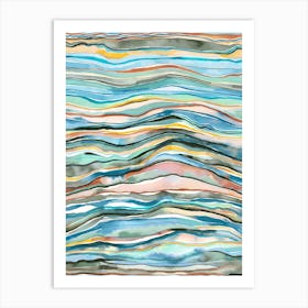 Mineral Layers Watercolor Multicolored Art Print