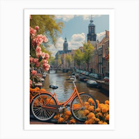 Amsterdam With A Bike Art Print