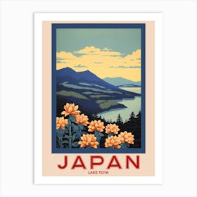 Lake Toya, Visit Japan Vintage Travel Art 4 Art Print