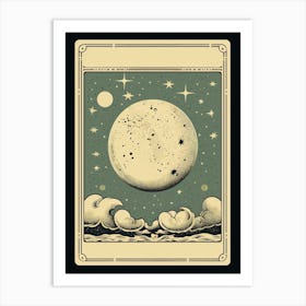 Moon Folky Tarot Card  Art Print