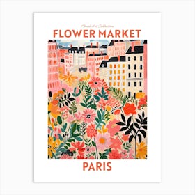 Paris France Flower Market Floral Art Print Travel Print Plant Art Modern Style Art Print