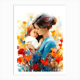 Nurturing Hearts A Mothers Embrace Art Print