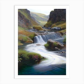 The Fairy Pools, Scotland Peaceful Oil Art  (2) Art Print