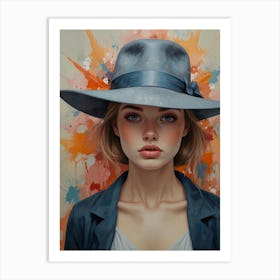 Portrait Of A Woman In A Hat 2 Art Print