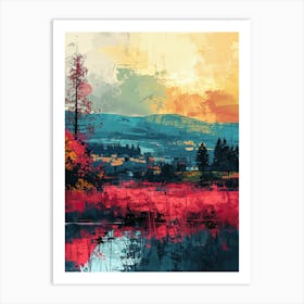 Abstract Landscape | Pixel Art Series Art Print